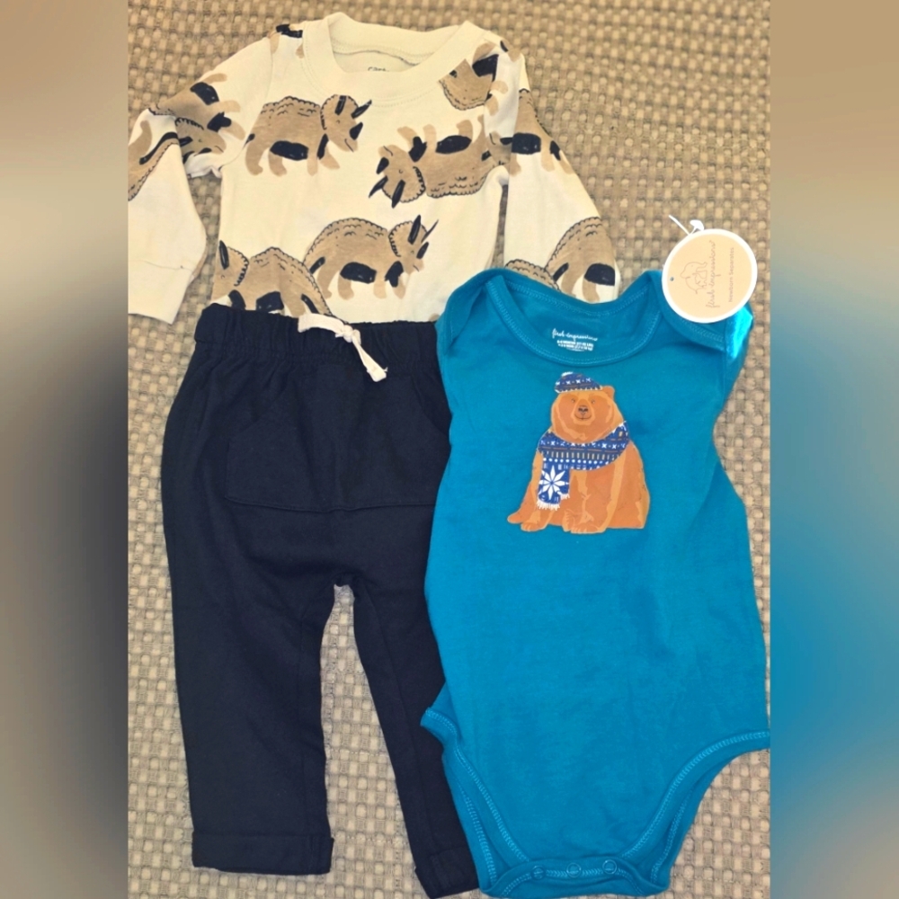 First Impressions Teal Baby Outfit